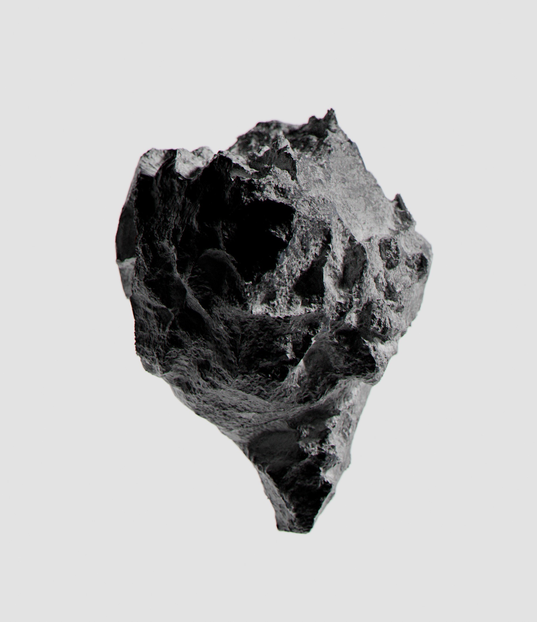 A stone on a white background