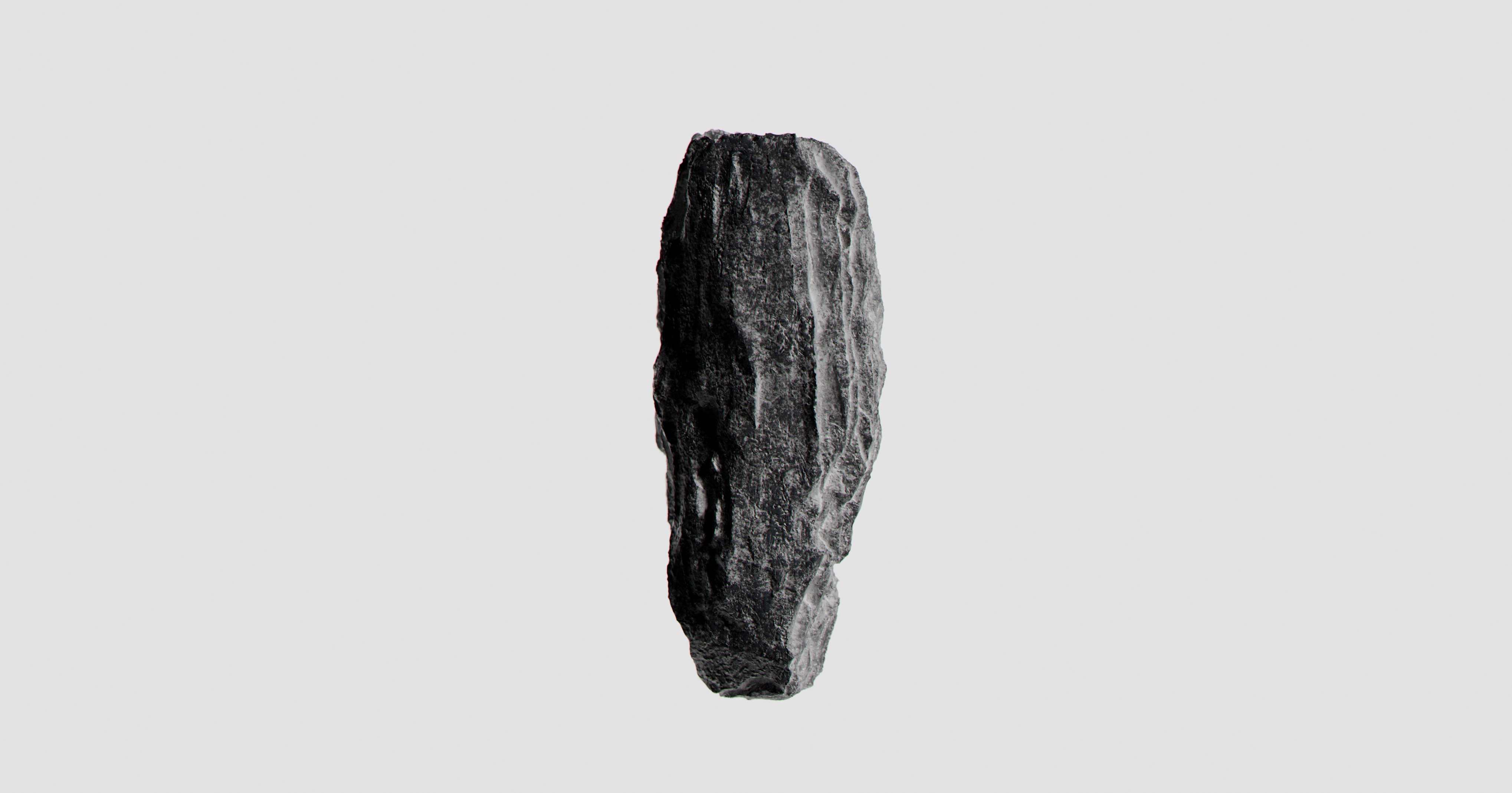 A stone on a white background